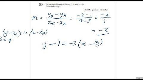 Pearson-Edexcel GCSE to A-level Transition Straight Line Graphs Exam Questions Q3