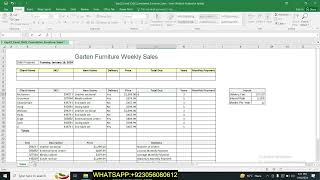 Exp22_Excel_Ch02_Cumulative-Garten Furniture | Exp22 Excel Ch02 Cumulative Garten Furniture