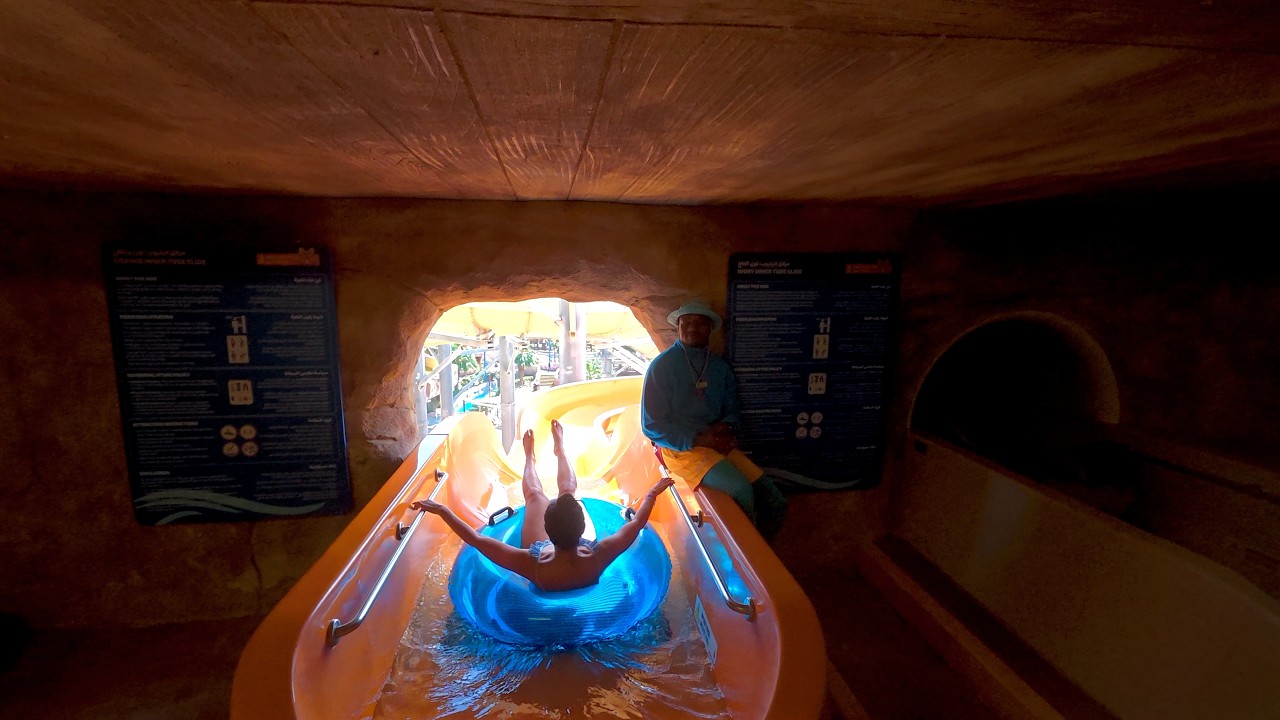 Tube Rides Water Slide at Desert Falls Water & Adventure Park 🇶🇦
