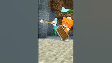 Wanneer je een pijl afweert in Minecraft #shorts