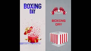 Happy Boxing Day greeting card with gift box Vector illustration Art Design Template 26 December Day