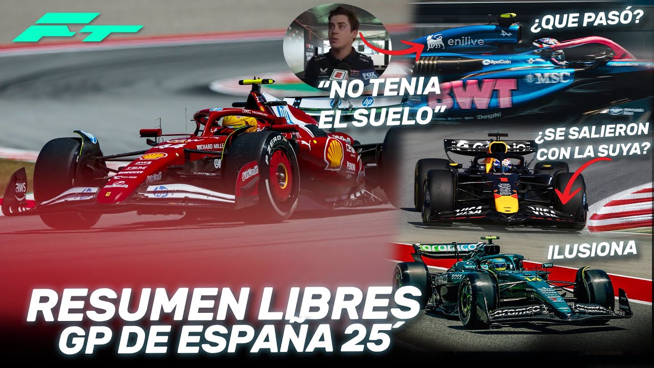 COLAPINTO SUFRE y sin EVOS, ALONSO ILUSIONA, TSUNODA DESESPERADO – RESUMEN LIBRES GP ESPAÑA F1 2025