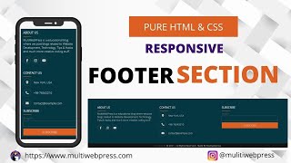 How to create footer in Html & CSS  | Responsive Footer Section | Multiwebpress 🔥🔥🔥