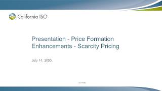Jul 14, 2026 - Presentation - Price Formation Enhancements - Scarcity Pricing