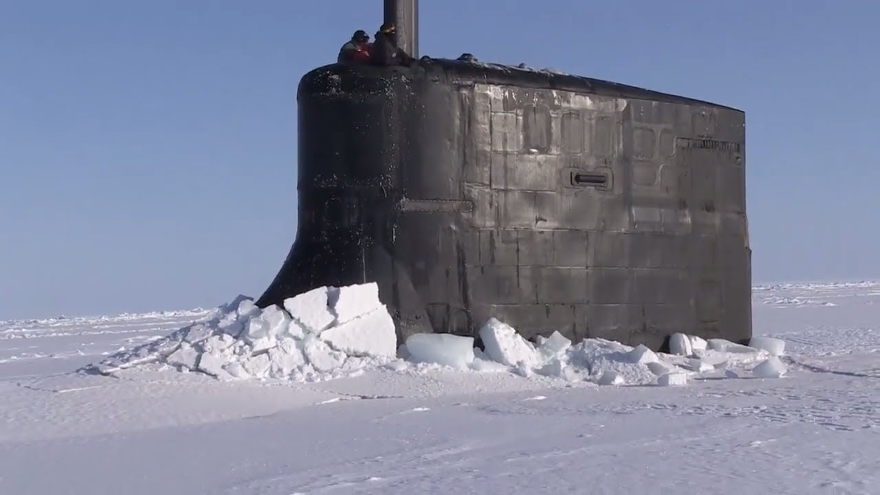 US Navy and Royal Navy Submarines surface during ICEX 18 Military Exercise