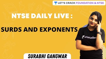 NTSE Daily Live :  Surds and Exponents | Foundation & NTSE | Surabhi Gangwar