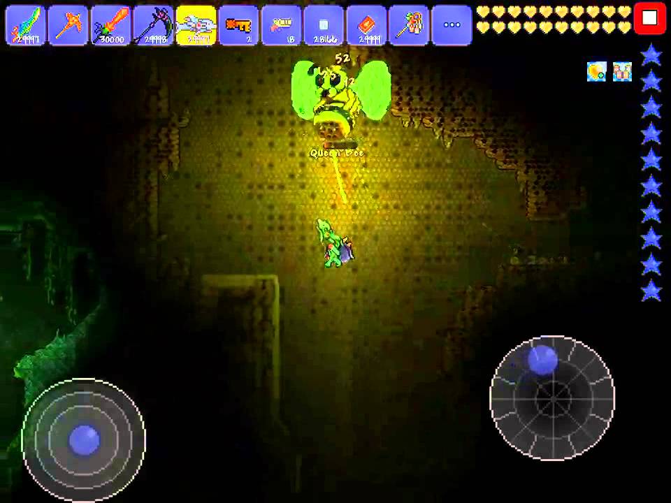 Terraria ios killing queen bee YouTube
