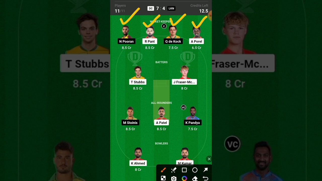 DC vs LSG Dream11 Prediction | DC vs LSG Dream11 Team | DC vs LKN Dream11 Prediction |