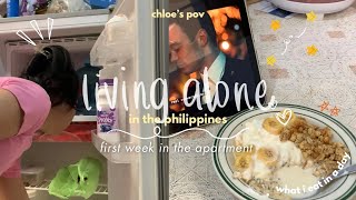 living alone vlog philippines first week in the apartment, sick days, what i eat in a day, grocery