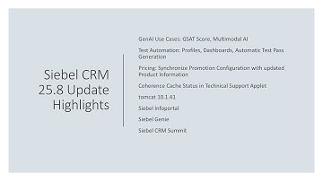 Siebel CRM 25.8 Update Summary - Bring it on Home