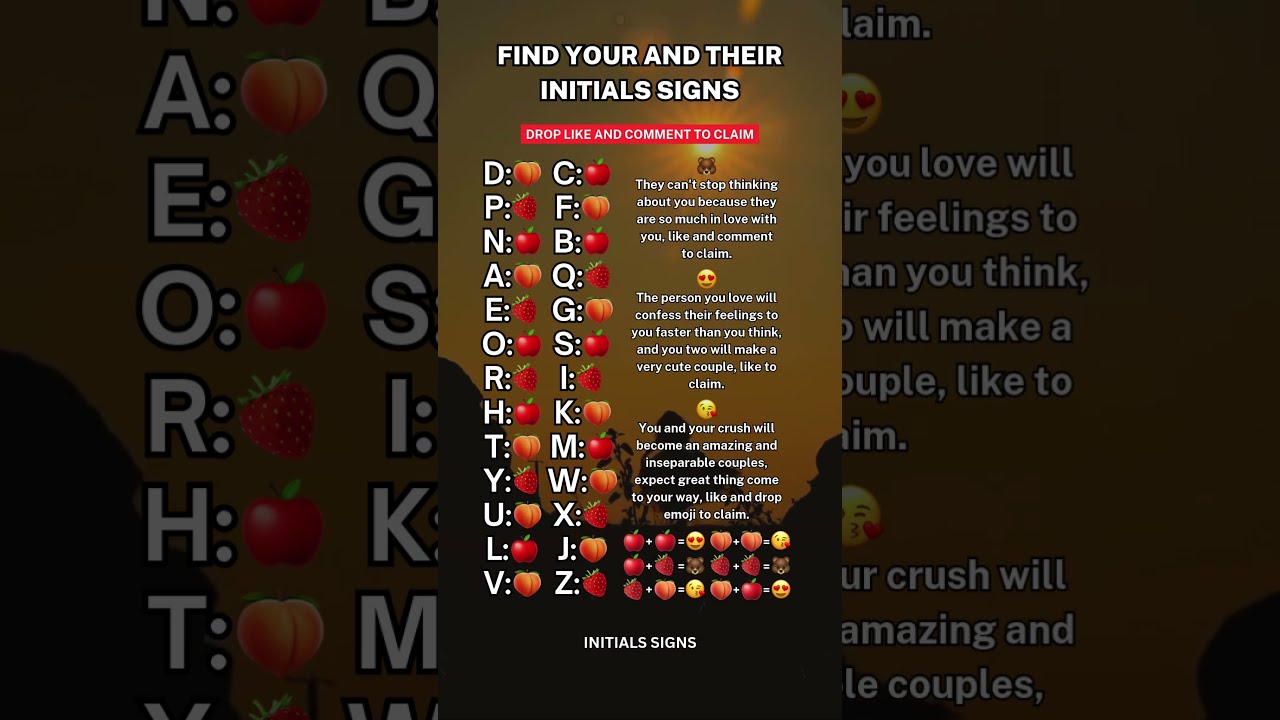 FIND YOUR AND THEIR INITIALS Soulmate Crush Initials Love