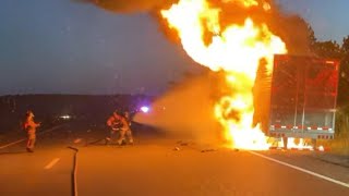 Doolittle Fire crews fight tractor-trailer carrying 40,000 pounds of ribeye steaks