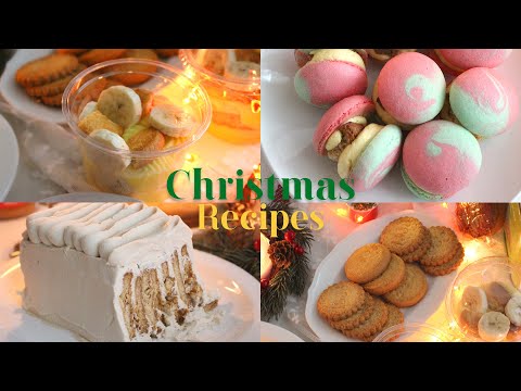 3 Easy Recipes for Christmas Vlog🎄 : 2 No-Bake, 1 Baked Recipes | Macarons, <strong>Icebox</strong> Cake, Pudding