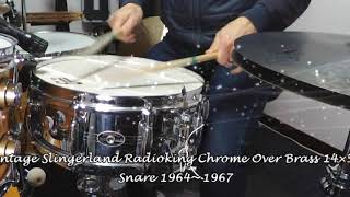 Vintage Slingerland Radioking Chrome Over Brass 1964"~1967"
