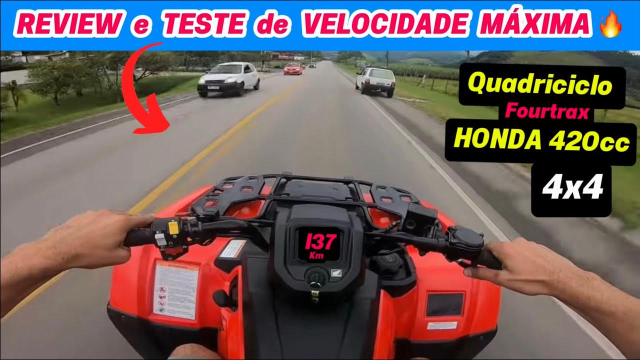 Fiz um TOP SPEED 🔥 + REVIEW do QUADRI  HONDA fourtrax 420 4X4🔥🚀