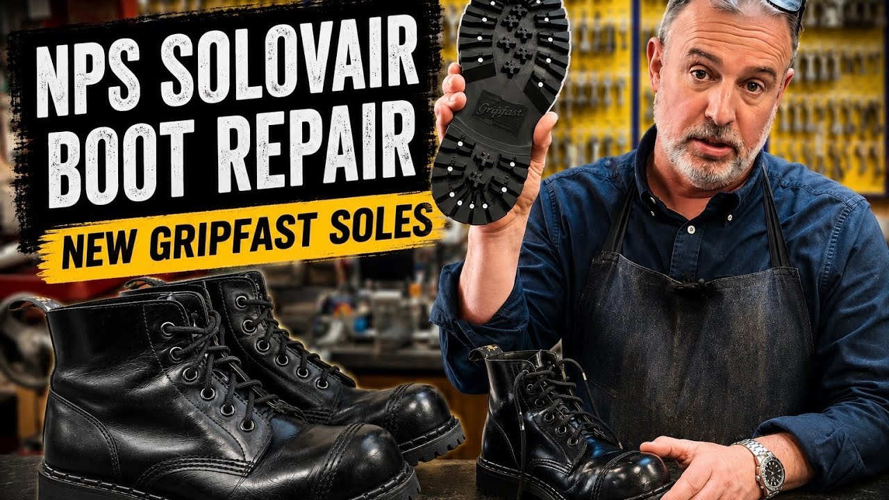 Solovair Goodyear welted boot sole replacement process diagram
