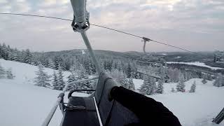 POV - Driving to a skiing resort, Romme Alpin, Sweden, and Slalom + Jumps Music Montage 2019