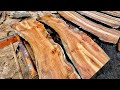 Sawing Willow Tree Live Edge Slabs