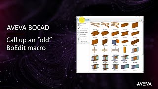 Faq 063 - Aveva Bocad - Call Up Old Boedit Macro With Captions