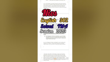 Nios Class 12th English 302 Solved TMA 2022-23 ‎@GURU SAJJAD  | Nios Latest News Today | Nios TMA