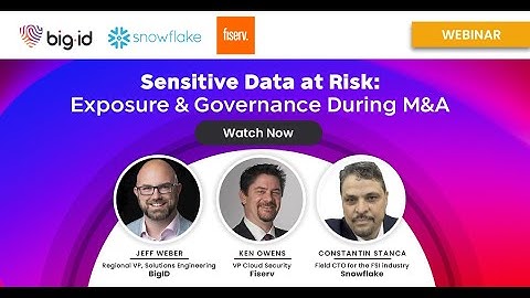 How to Secure Sensitive Data During Mergers & Acquisitions | Snowflake + BigID