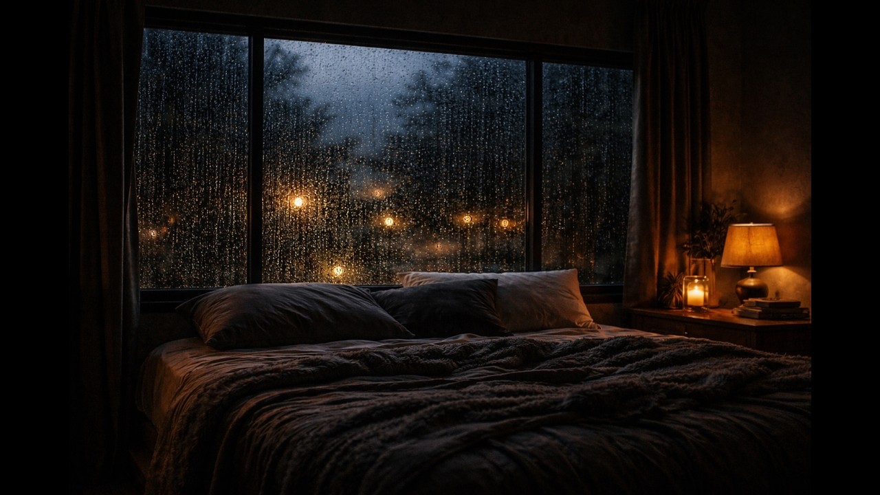 Bedroom Window Raining Black Screen Bedroom Window Rain | Rain Hitting Window at Night (10 ...