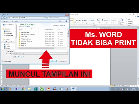 Cara Mengatasi Microsoft Word Tidak Bisa PRINT || Save As Print Out ||