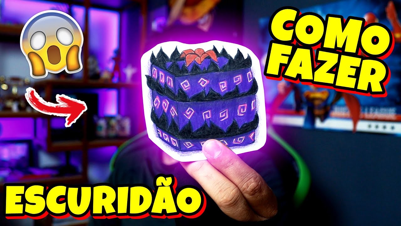 Como desenhar e fazer uma figurinha da fruta ESCURIDÃO Blox fruits ROBLOX  passo a passo 