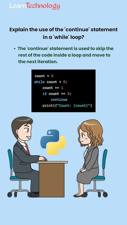continue statement in Python while loop | Python interview question | # ...