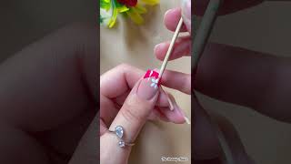 Easy floral nail art design with toothpick #nailart2023 #naildesign #youtubeshorts #shorts
