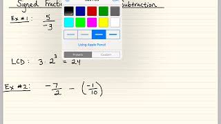 Signed Fraction Addition or Subtraction