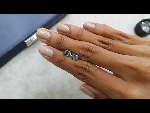 Pair of unheated sapphires 3.15 ct oval cut, Madagascar Video  № 1