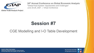 2021 GTAP Conference - CGE Modelling and I-O Table Development