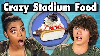 TEENS EAT CRAZY STADIUM FOOD! | Teens Vs. Food