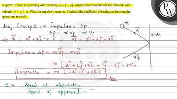 A sphere of mass \( m \) is moving with a velocity \( 4 \hat{i}+3 \...