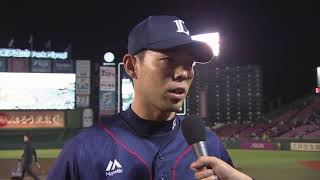 2018年9月25日 埼玉西武・秋山選手ヒーローインタビュー