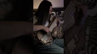 FingyBass 18” 5 string. Headphone preamp + Aux In for silent practice anywhere. #fingybass #custom