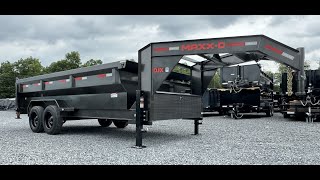 Maxx-D 7x16' Gooseneck Low Profile Hydraulic Dump Trailer Flair Side 16000# GVW DJX8316G-16FLAIR