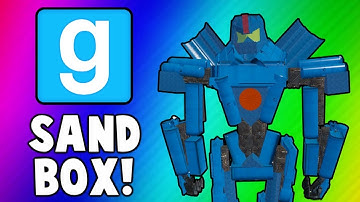Gmod Sandbox Funny Moments - Robot Fails, Catapult, Delorean Fun (Garry