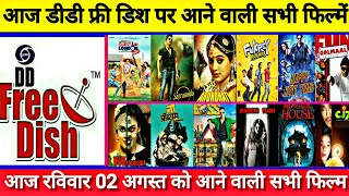 DD Free Dish All Hindi Movie Schedule List & Timing 2 August 2020 Zee Anmol cinema, Rishtey Cineplex
