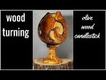 woodturning a olivewood candlestick