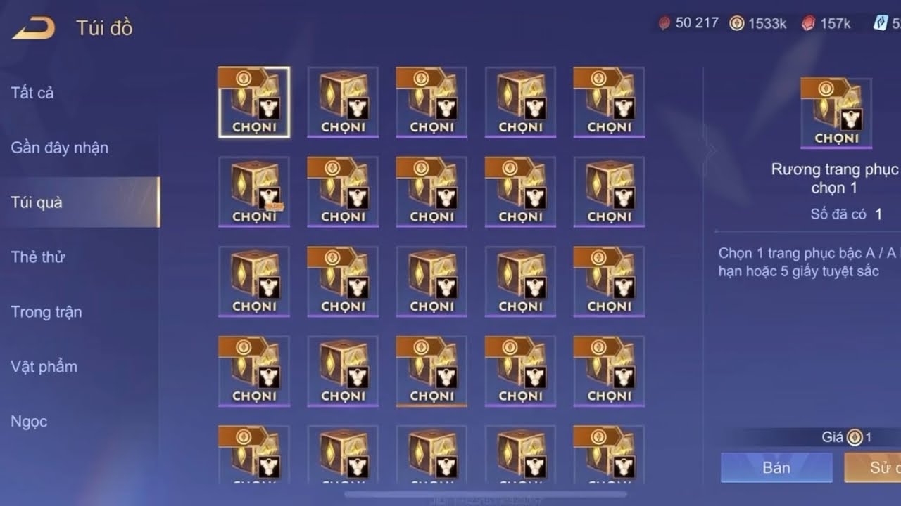 mở 500 rương trang phục tích góp 10 năm 