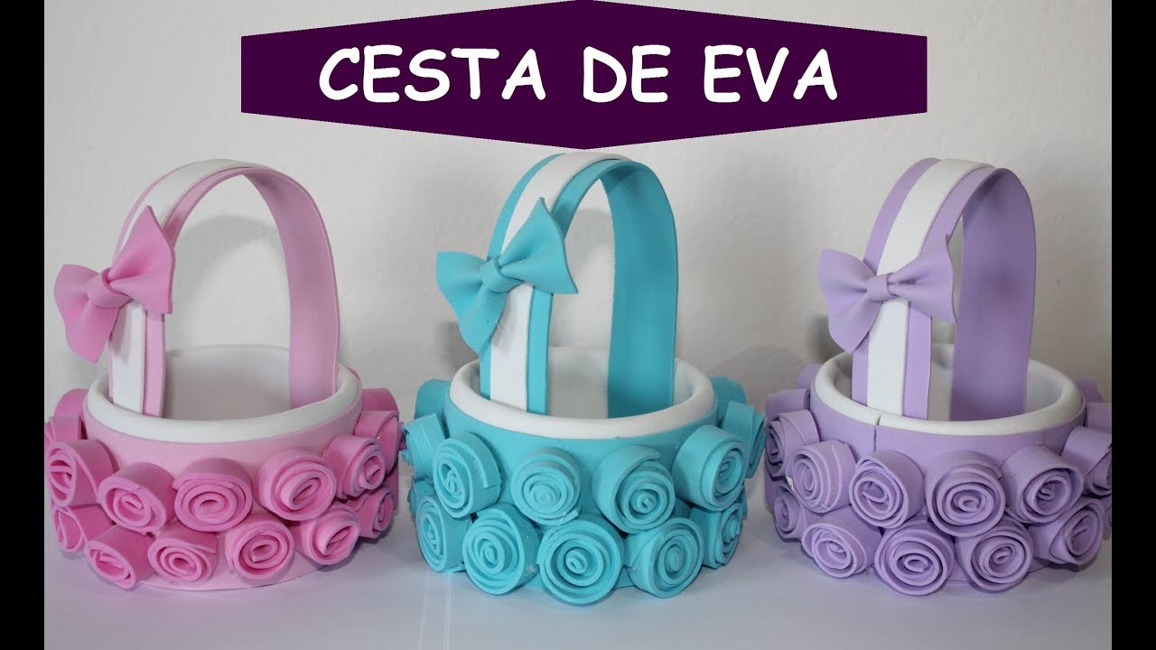 COMO FAZER CESTA DE EVA COM ROLO DE FITA ♥ Hellen Chagas