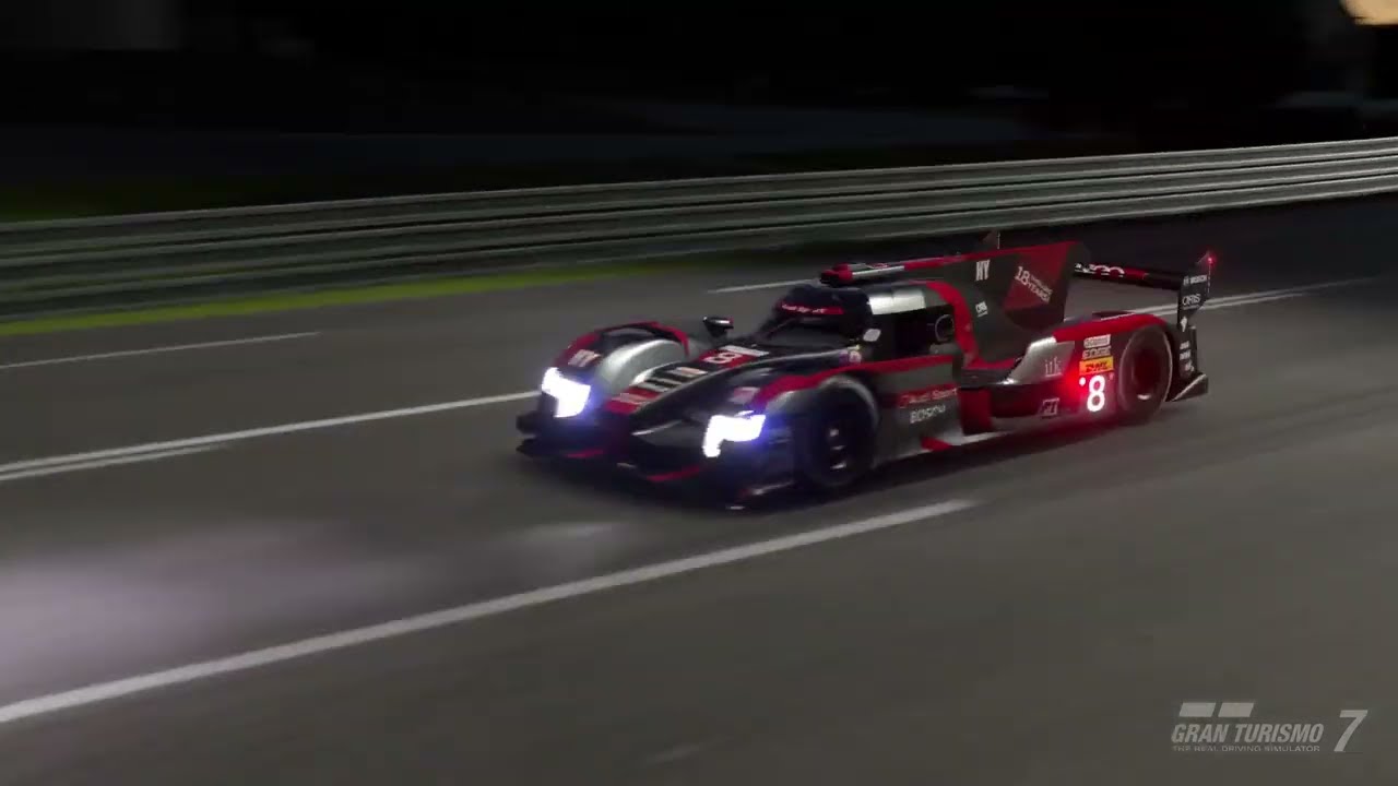 Le Mans at night Audi R18 cinematic replay GT7