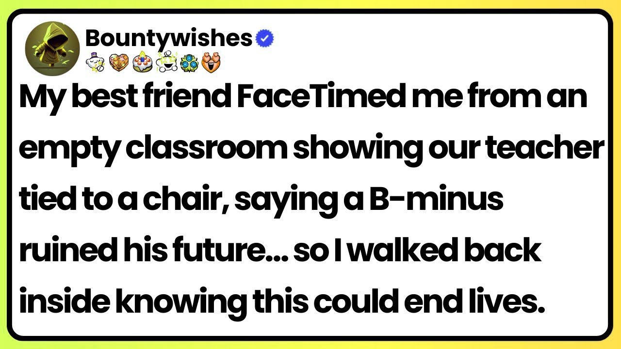 Boarding the bus, I got a video call  my best friend took my teacher hostage upstairs