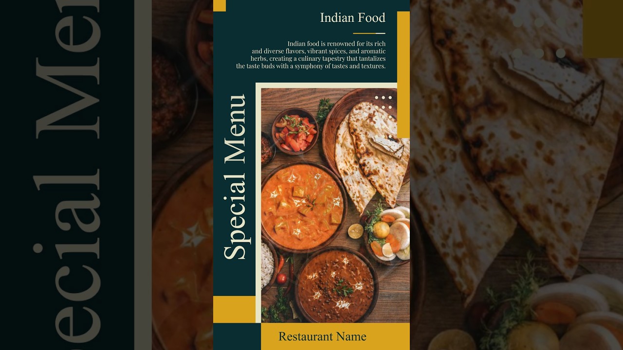 Indian Food Template Menu | Motion Graphics Design | 