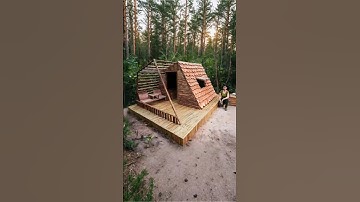 Building a Rustic Log Cabin in the Woods | Complete Off-Grid Shelter #bushcraft #build