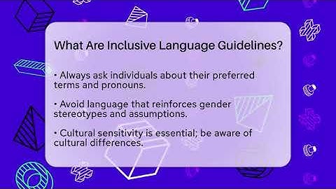 What Are Inclusive Language Guidelines? - Gender Equality Network