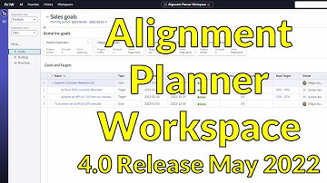 Alignment Planner Workspace 4.0 Release May 2022
