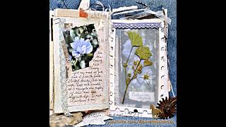Layered Dried Flower Page in Krazy Kats Saddle Bag Journal in KKSBJ @scrappyhorses